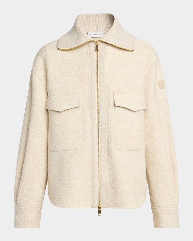 Wool Knit Shirt Jacket
